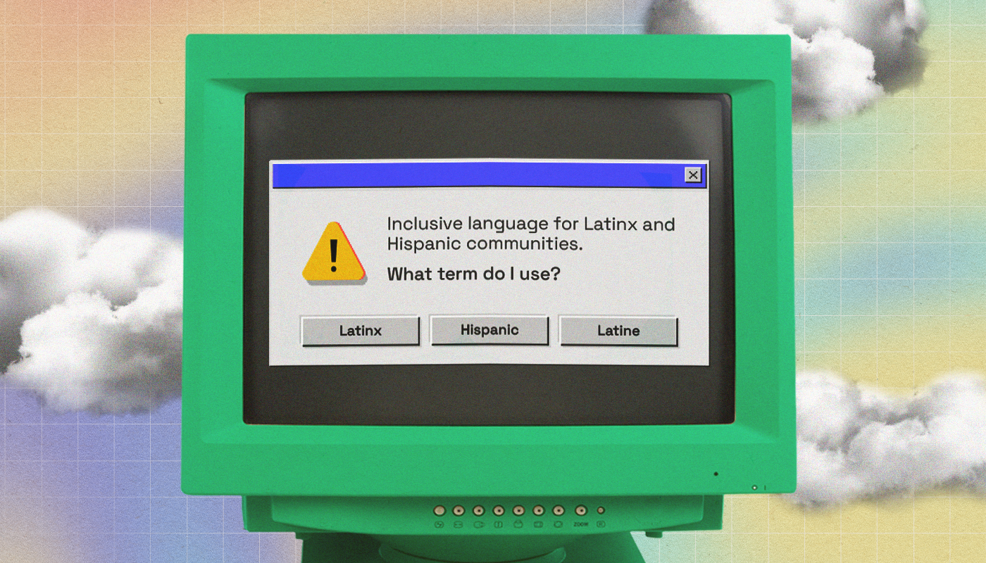 In a vibrant collage, a bright, old, green computer reads an alert: 