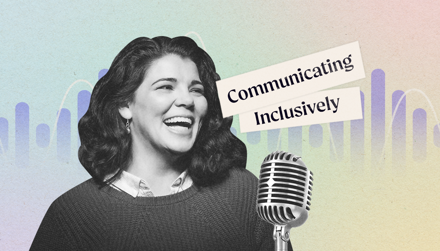 Celeste Headlee laughs looking off to the right. We read: 